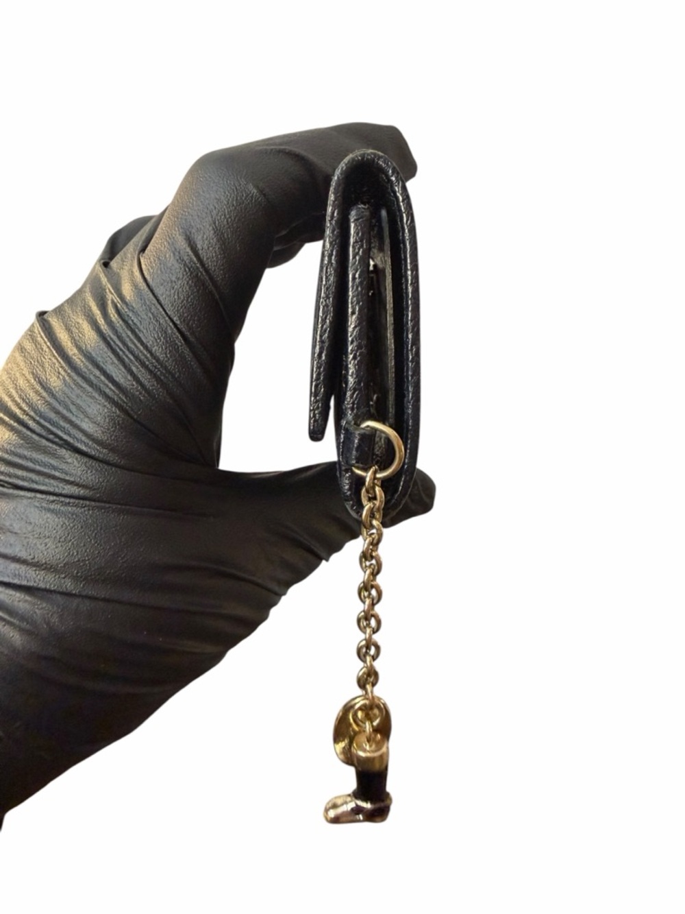 Vintage Gucci GG Monogram Black Canvas Key Case With Boot Charm (A245) - Picture 4 of 10